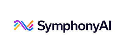 A close-up of a logo with the text A SymphonyAl on a white background.