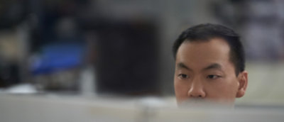 A close-up of a man's face.