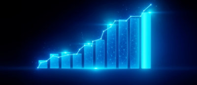 Vertical blue lines with light image.