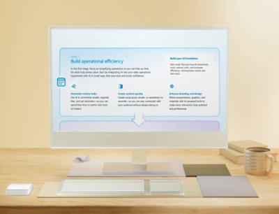 A laptop on a wooden table displaying a message on its screen.