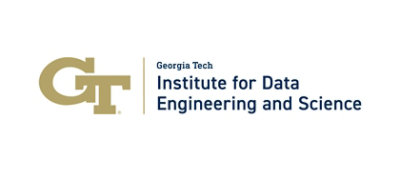A logo with the text Georgia Tech Institute for Data Engineering and Science alongside a gold letter G on a white background.