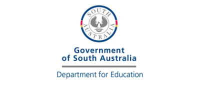 A logo of the Government of South Australia with text Government of South Australia Department for Education.
