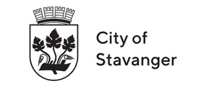 一个黑白标志，包含文本“斯塔万格市”