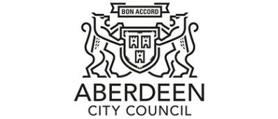 A black and white logo with the text BON ACCORD ABERDEEN CITY COUNCIL.