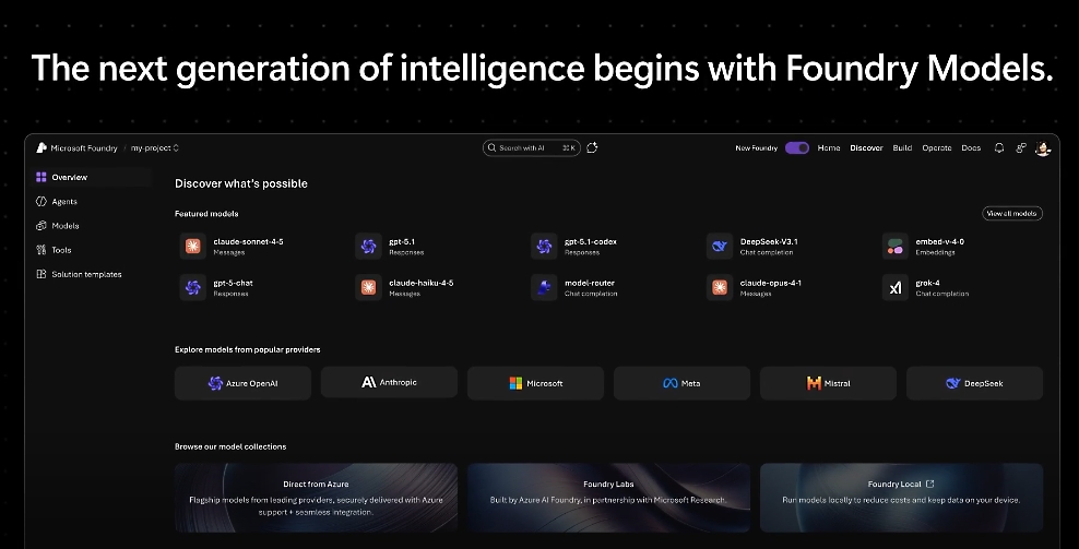  A screenshot of Foundry Models
