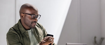 A man looking at his phone.