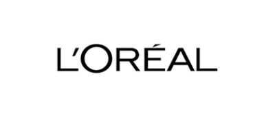 A black and white logo with the text L'ORÉAL on a white background.