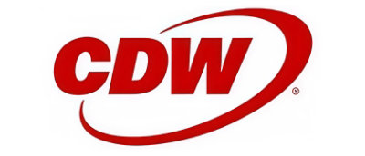 A red and white logo with the text CDW.