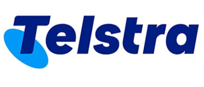 A blue logo against a white background.