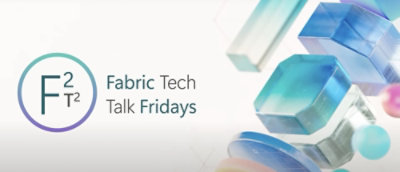A circular logo with the text Fabric Tech Talk Fridays.