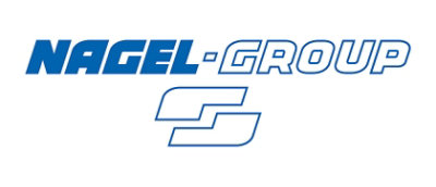 A blue and white logo with the text NAGEL-GROUP.