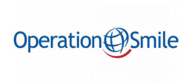 A blue and red logo with the text Operation Smile.