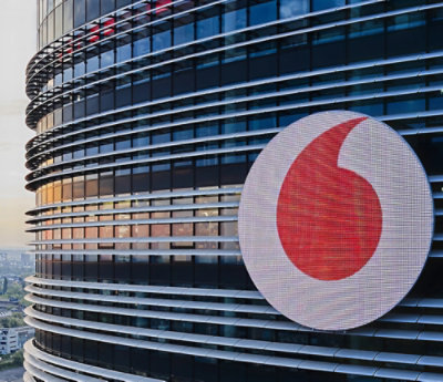 Building with Vodafone logo on it