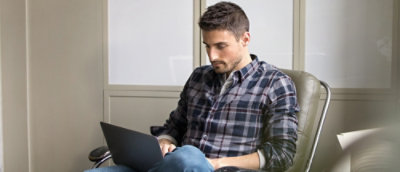 Person looking at the laptop