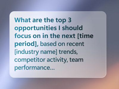 Prompt asking for the top three opportunities to focus on based on trends and activity.