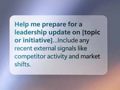  Prompt to prepare a leadership update with external signals.