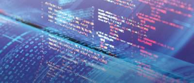 Closeup of the screen having some codes written on it