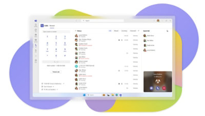 The Calls app in Teams where the user is receiving a call.