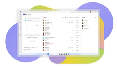 The Calls app in Teams where the user is searching a phone number.