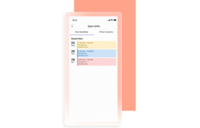 A phone screenshot displaying schedule