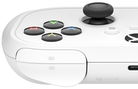 Close up on the top right of the XBOX Nano Controller