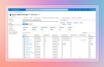 A computer screen displaying a program with a list of tasks and text including Afare Update Manager | Machines #-.