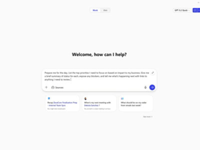 Microsoft 365 Copilot prompt screen