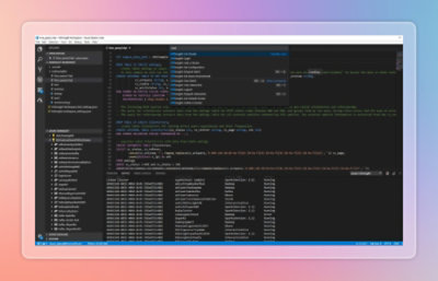 Visual Studio Code showing Hive query scripts and an HDInsight cluster list with running Spark and Hadoop services.
