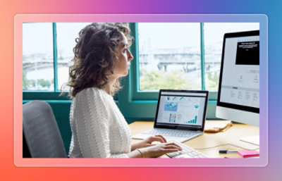 Person typing on a laptop at a desk