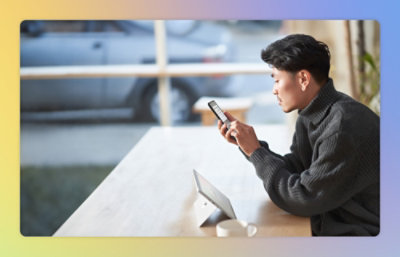 A man looking at his phone.