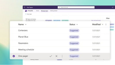 Tema koja se bira sa liste u usluzi Viva Topics