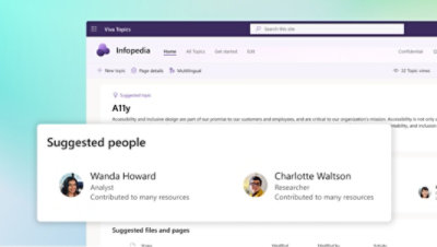 Predložene osobe zasnovane na veštačkoj inteligenciji na osnovu teme u usluzi Viva Topics