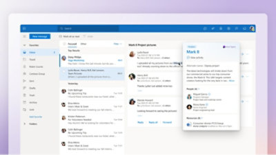 Kartica sa temom priložena e-poruci u programu Outlook