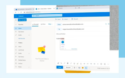 A screen shot of a showing outlook Mail