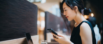 A person holding a phone.