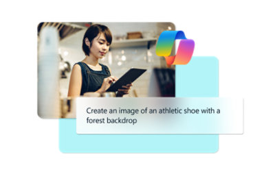 A woman looking at a tablet.