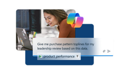 A woman using a laptop.