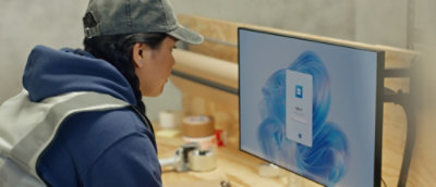 A person working at a system.