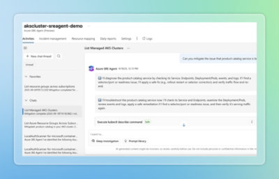 SRE Agent의 사고 정보가 표시된 이미지