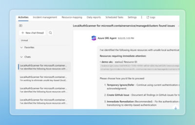 SRE Agent의 경고 정보가 표시된 이미지
