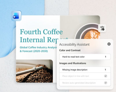 The image shows the Accessibility Assistant, a new feature designed to enhance accessibility