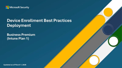 Microsoft Security slide on device enrollment best practices