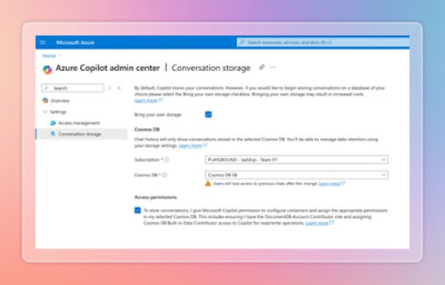 Ein Copilot-Dialogfeld, das Details zu Copilot im Azure-Administrationscenter anzeigt.
