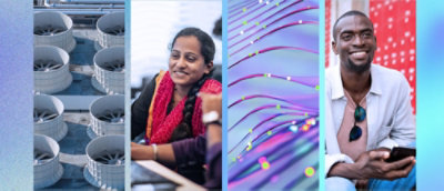 A man and a woman smiling