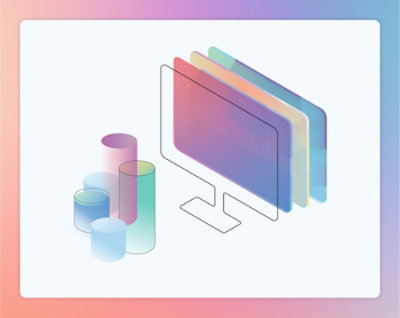 Viditelná obrazovka počítače a válcový objekt.