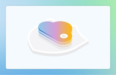 一个彩色的安全对象，中间有云图标。