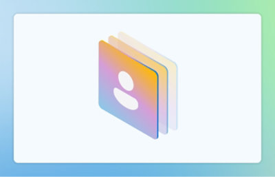 一个彩色方形图标，中间有一个人的图标。