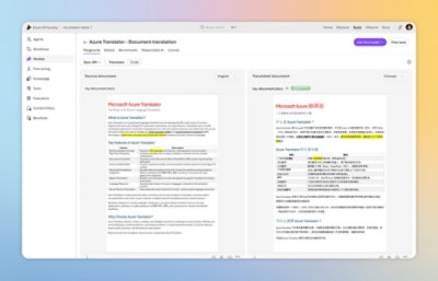 Imagem a mostrar informações do Tradutor de Documentos