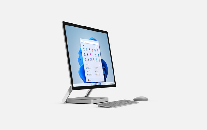 Surface Studio 2 with a keyboard and mouse.