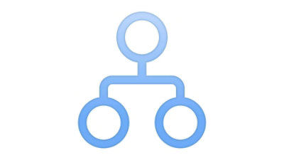 Simple blue hierarchy diagram with connected nodes